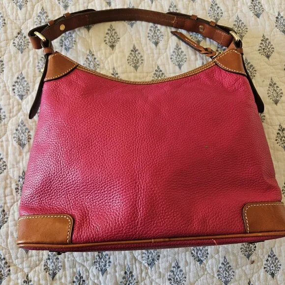 Dooney & Bourke Erica Pebbled Leather Hobo Shoulder Bag Fuchsia Pink - Picture 9 of 16